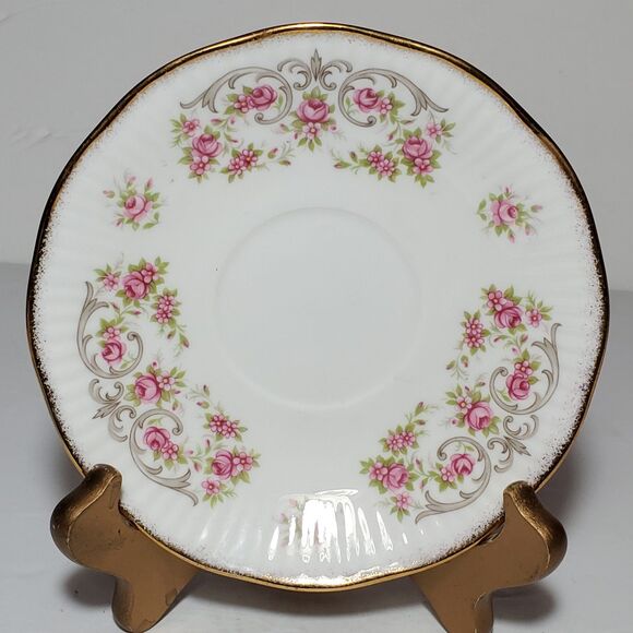 Queen's Rosina Teacup and Saucer Pink Flowers Vintage - Picture 8 of 9